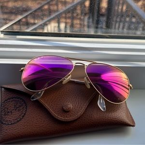Authentic rayban pink and gold